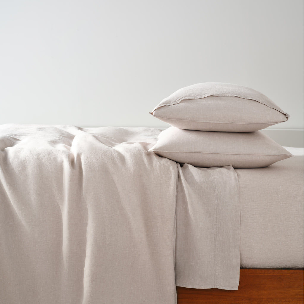 Set of 2 Washed European Linen Core Sheet Set Bundle