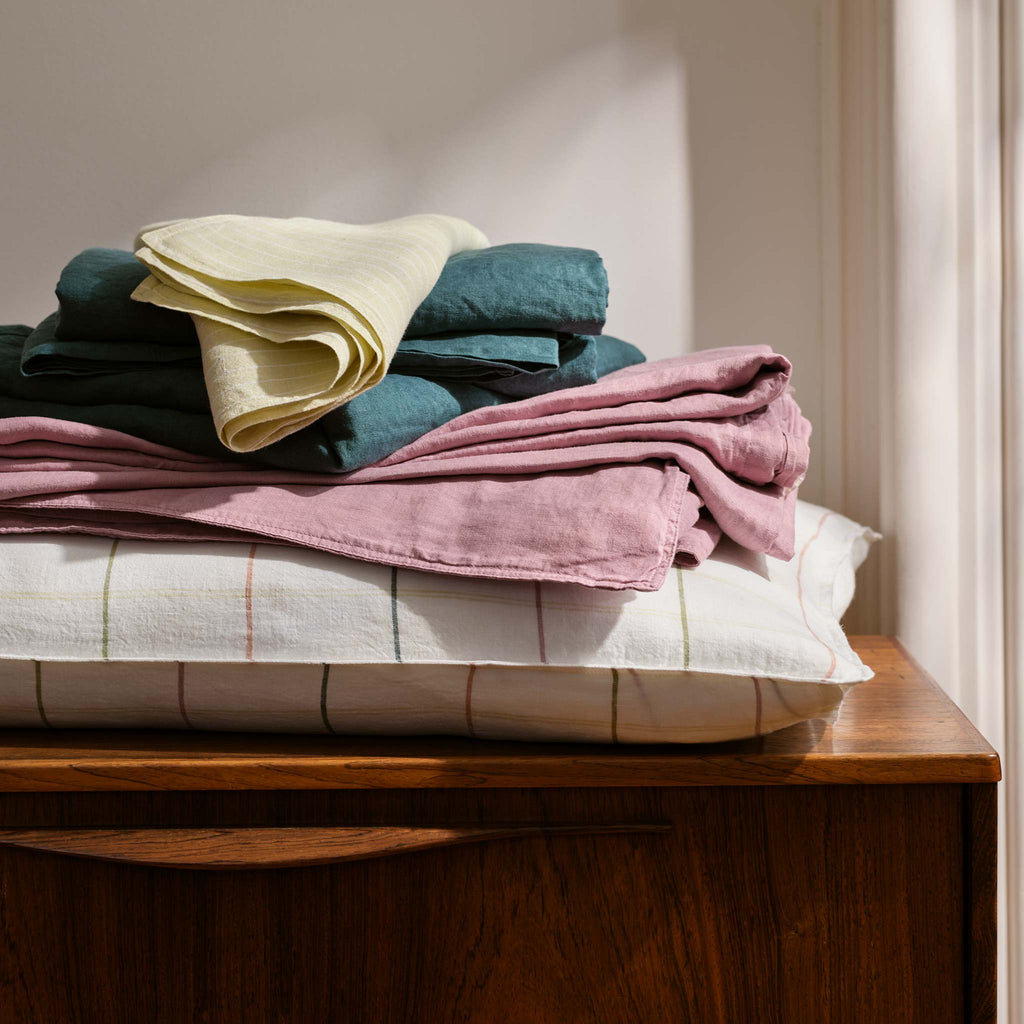Set of 2 Washed European Linen Core Sheet Set Bundle