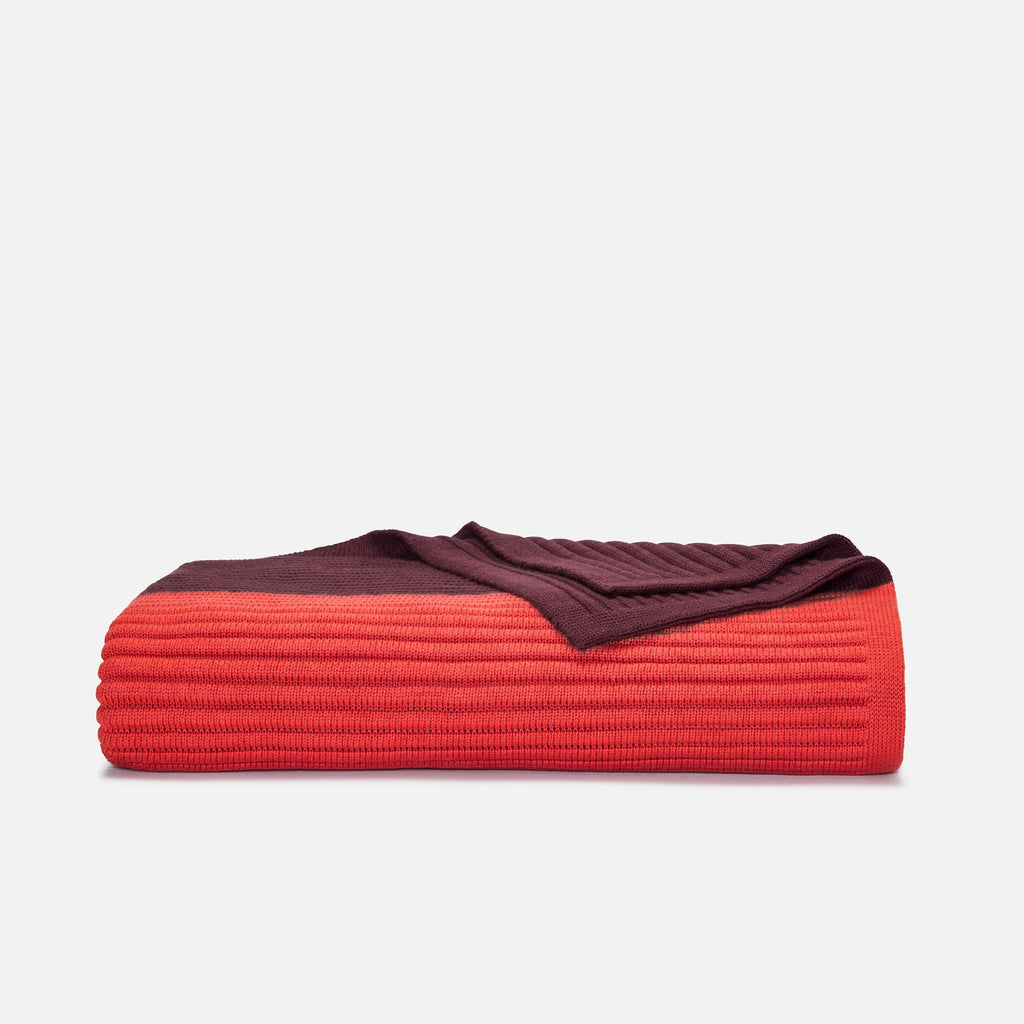Colorblock Rib Knit Throw Blanket - Last Call