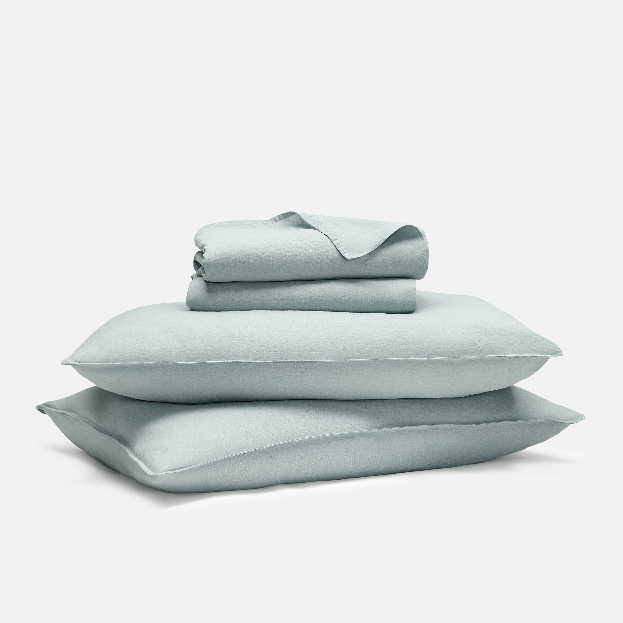 Set of 2 Washed European Linen Core Sheet Set Bundle
